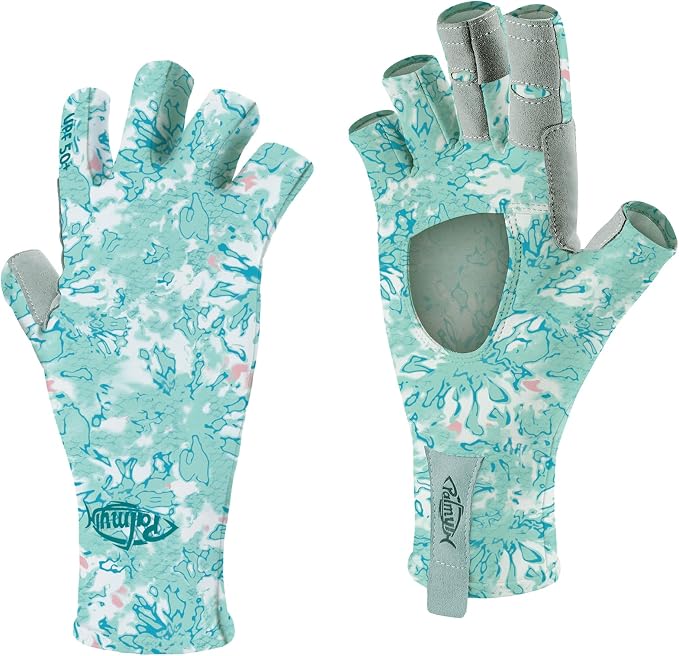 Palmyth UV Protection Fishing Fingerless Gloves UPF50+ Sun Gloves Men Women for Kayaking, Hiking, Paddling, Driving, Canoeing, Rowing
