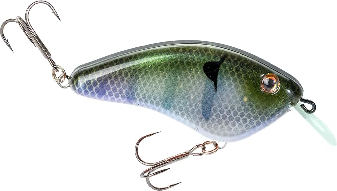 Strike King Hardliner Fishing Lure, Flat Sided Crankbait, Circuit Board Lip, Extra Tight Wobble, Size 4 Treble Hooks
