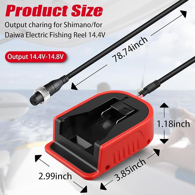 for Milwaukee M18 18V to for Daiwa/for Shimano Electric Fishing Reel Adapter, 14.4V/14.8V Converter for Tanacom/Seaborg/BeastMaster(Adapter Only)
