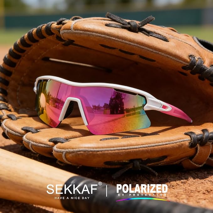 SEKKAF Polarized Sports Sunglasses for Men Women and Youth, UV400 Protection Ideal for Cycling Baseball Fishing Golf Running