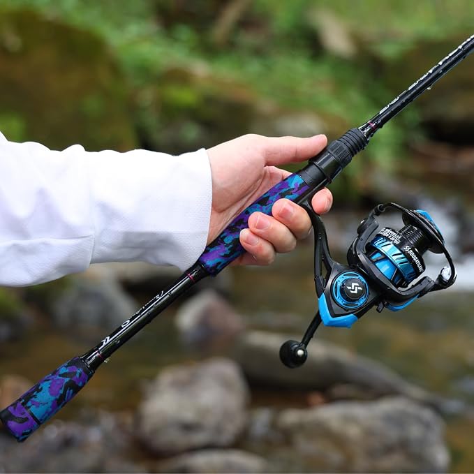 Sougayilang Fishing Rod and Reel Combo, Stainless Steel Guides Fishing Pole with Spinning Reel Combo for Bass Fishing