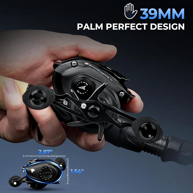 KastKing Spartacus II Plus Baitcasting Reel, DualBalance™ Magnetic Braking System, 8.0:1 High-Speed Gear Ratio, Ultralight 6 oz, 7+1 MaxiDur Double-Shielded Ball Bearings, Fishing Reels