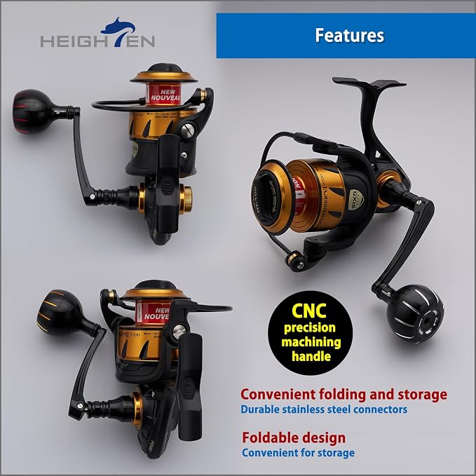 HEIGHTEN Fishing Reel Handle for Penn Spinfisher VI/Slammer III IV/Battle II III DX/Pursuit III IV/Fierce II III