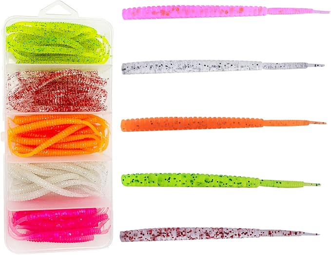75pcs Crappie Lures Kit - Soft Plastic Coloured Crappie & Panfish Shad Baits