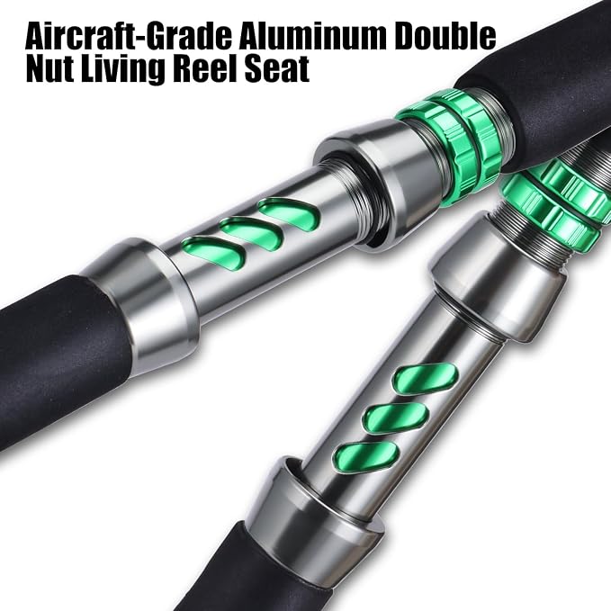 Sougayilang Spinning & Casting Catfish Rod,2 piece Medium Heavy Portable Travel Catfish Fishing Rod (7'/7'6"/8')