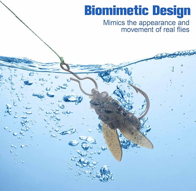 Bionic Fly Fishing Bait,18pcs/36pcs Trout Jig Swimbait Fly Hook Soft Bait Dry Flies Fly Fishing Lures Assortment Kit Attractant Fishing Gear Artificial Fishing Lure Panfish Lure Set