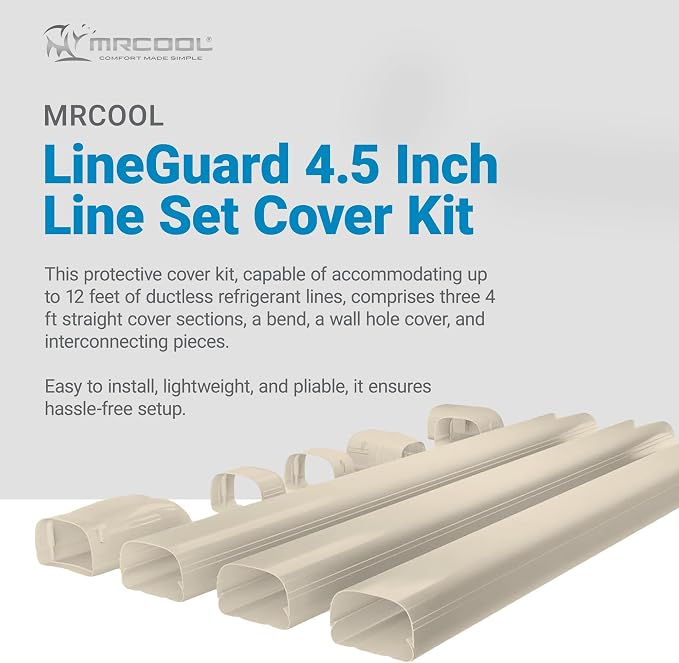 MRCOOL LineGuard Line Set Outdoor Cover for Ductless Mini Split System, Protection from Wind, Rain and Extreme Temperatures, Tan