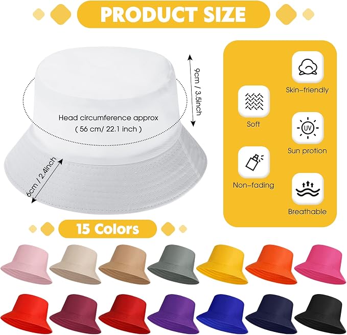 Haysandy Bulk Bucket Hats for Summer Camps Sun Protection Quick Dry Fishing Hats for Teams and Group Events