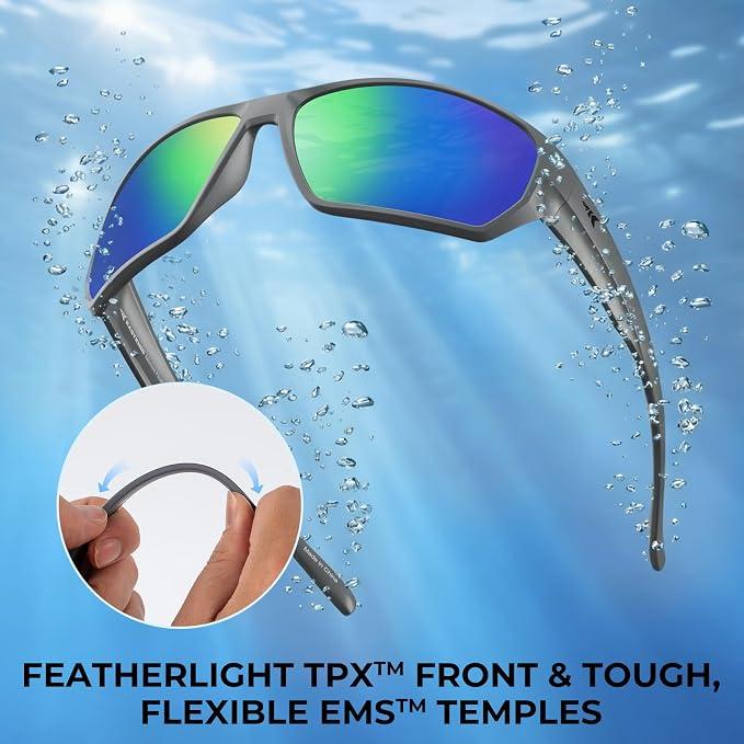 KastKing Merced Floating Polarized Sports Sunglasses, With PuriVex Protective Lens Coating, Lightweight TPX Frame, Men Women