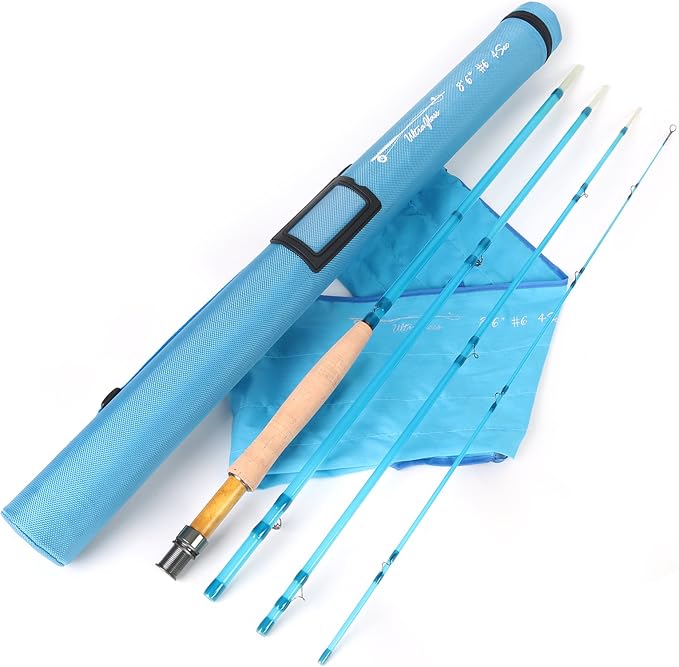 M MAXIMUMCATCH Maxcatch Fiberglass Fly Fishing Rod: 3wt/ 5wt/ 6wt/8wt in Blue,Orange, Purple or Transparent