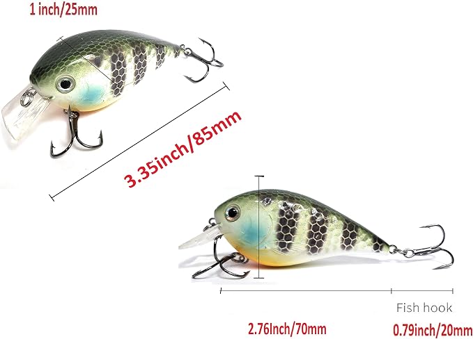 Crankbait for Bass Fishing inches Shallow Diving Crank Bait Square Bill Cranking Fishing Lures