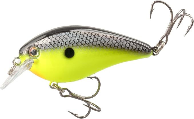 Strike King (HCKVD1.5E-432) KVD Elite 1.5 Squarebill, Shallow-Running Crankbait, Silent Hunting Action, 3/8-Ounce, Dives 3 to 6-Feet, Size 4 Mustad Triple Grip Treble Hooks, Chartreuse Baitfish