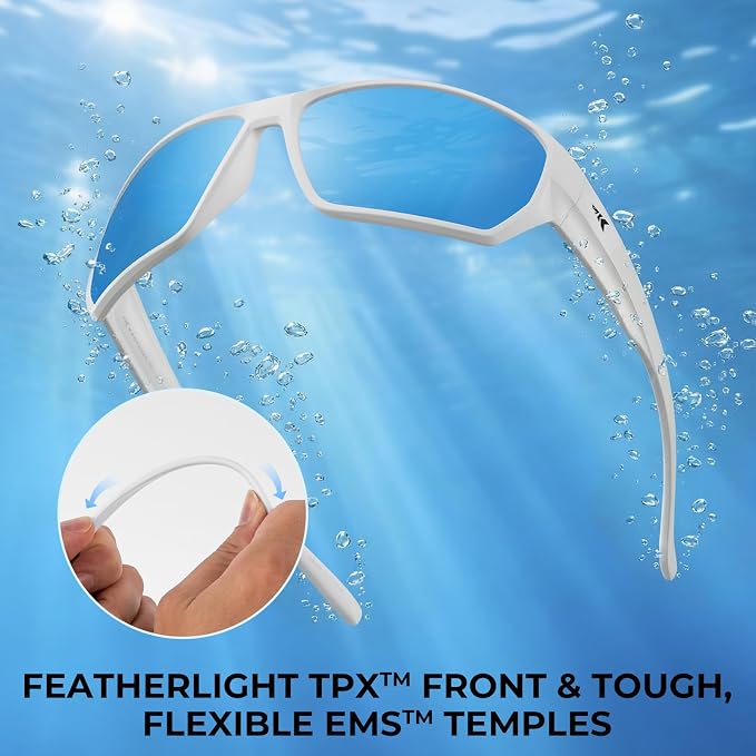 KastKing Merced Floating Polarized Sports Sunglasses, With PuriVex Protective Lens Coating, Lightweight TPX Frame, Men Women