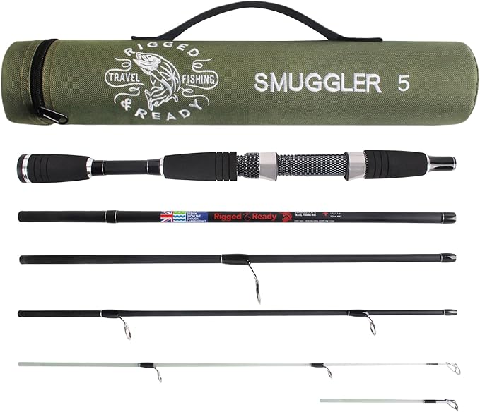 Rigged and Ready Smuggler Series™ Travel Fishing Rods. Super Compact, 1 Spinning Rod and Reel Combo, 4 Spin, 1 Casting Rod + Cases. 2, 3 or 4 Tips. Spin and General Freshwater - Saltwater Fishing