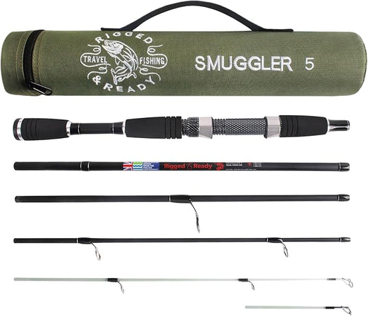 Rigged and Ready Smuggler Series™ Travel Fishing Rods. Super Compact, 1 Spinning Rod and Reel Combo, 4 Spin, 1 Casting Rod + Cases. 2, 3 or 4 Tips. Spin and General Freshwater - Saltwater Fishing
