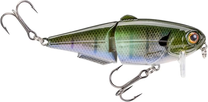 Strike King (HCWS2-822) Wake Shad Fishing Lure, Single Jointed Swimming Topwater Wakebait, 1-Ounce, Size 2 Treble Hooks, The Real Gill