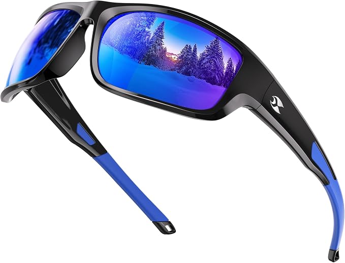 suoso Sports Polarized Sunglasses for Men: Women UV400 Protection Wrap Around Sun Glasses for Golf Fishing Running Driving