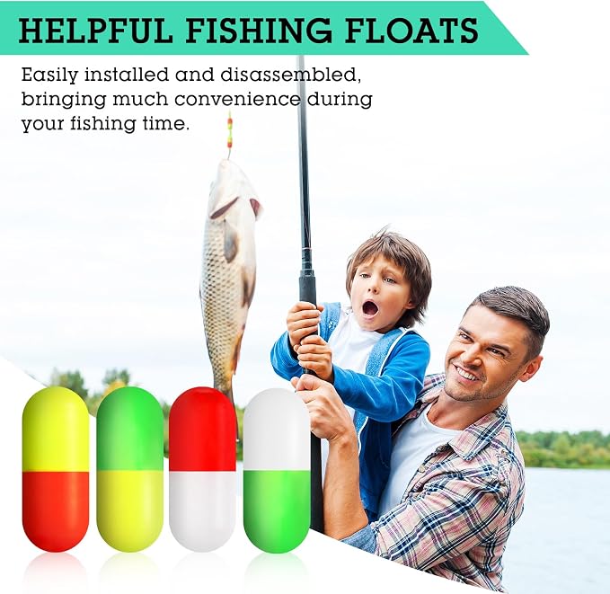 Skylety 100 Pieces Pompano Rig Floats for Surf Fishing Pill Snell Fishing Floats Making Kit for Trout Catfish Walleye