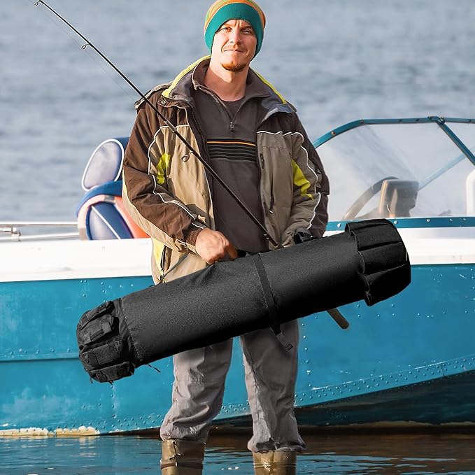 Fishing Rod Bag Fishing Rod Case, Durable Folding 900D Oxford Fabric Portable Large Capacity Waterproof, Fishing Gifts for Men Boys