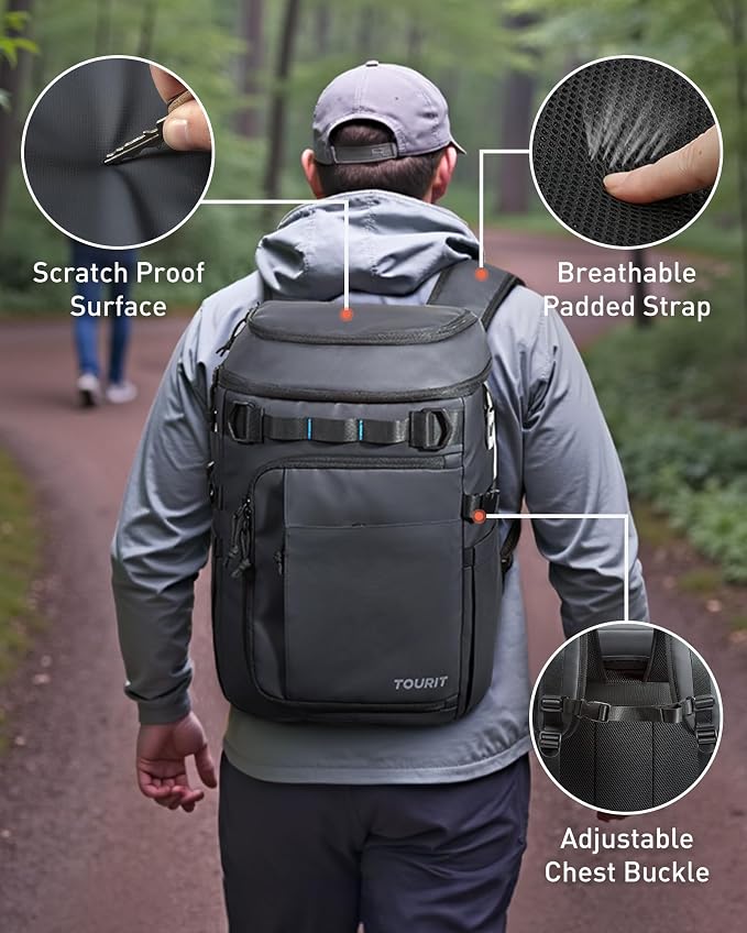 TOURIT Cooler Backpack 32 Cans Large Capacity Insulated Backpack Cooler Bag for Men Women to Picnic, Hiking
