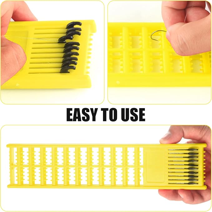 mouhike Fishing Snelled Hook Holder 4pcs/6pcs Fishing Leader Line Board Organizer for Storing Fishing Line Winding Board Rigs Holder Leader Tray Hook Keeper