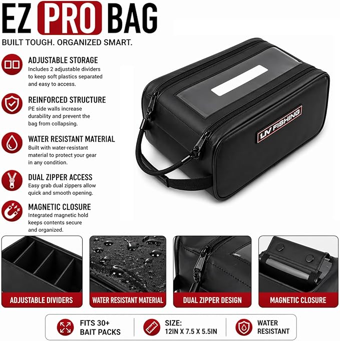 EZ PRO Tackle Storage Bag - Waterproof, Easy-Grip Pull Handle