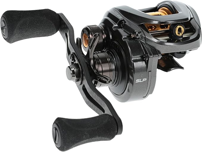Lew’s Custom Lite SS Baitcast Fishing Reel, 10+1 Double Shielded Bearings, 7.5:1 Gear Ratio, Super Shallow 30 mm Spool, Tanso Tech Frame, Carbon Fiber Drag, Carbon Gray