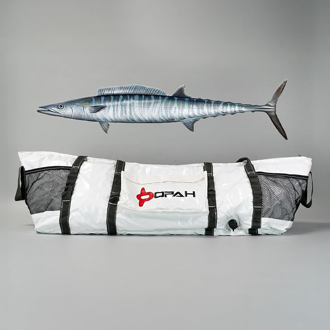 Opah Gear Fathom 6 King Insulated Fish Kill Cooler Bag for King Mackerel, 70' L x 20' W x 18' H, Heavy Duty, Marine-Grade Vinyl, Camping & Fishing