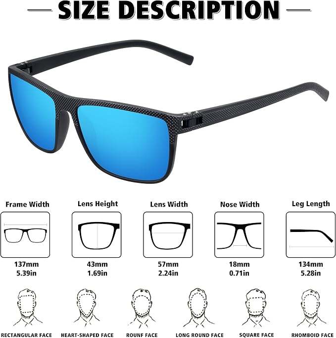 STORYCOAST Polarized Sunglasses for Men Women Classic Square Sports Fishing Running Golf Sun Glasses UV Protection