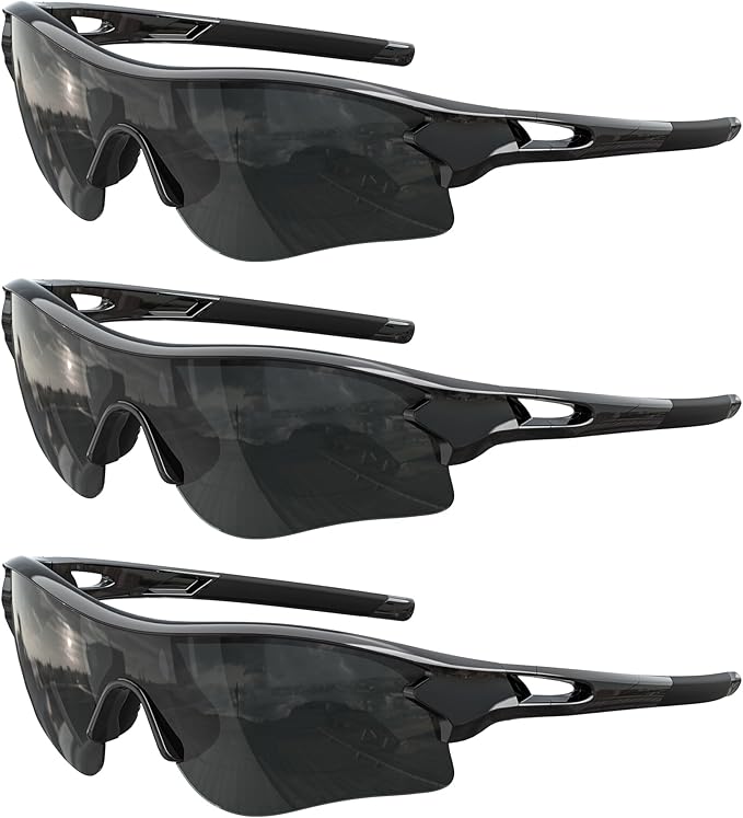 Polarized Sports Sunglasses for Men Women, UV400 One-Piece Lens Sport Shades for Baseball, Running, Cycling, Fishing