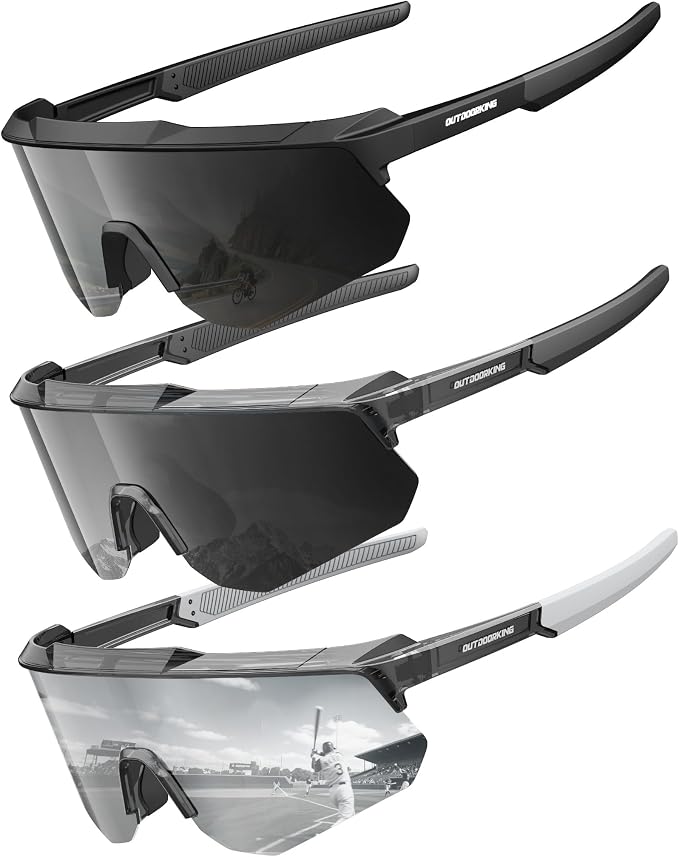Polarized Sports Sunglasses for Men Women, UV400 Protection Mens Sunglasses Wrap Around Sun Glasses for Cycling Running
