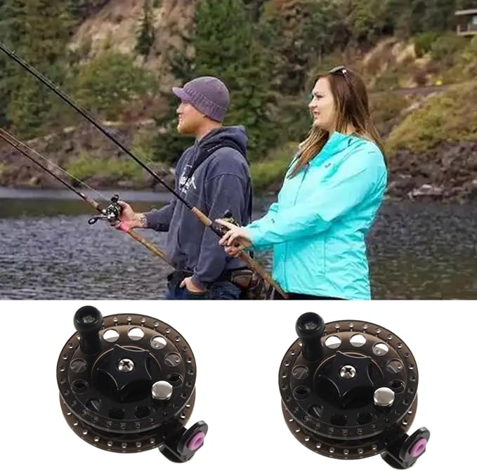Fly Fishing Reel, Saltwater Fly Reel Fly Fishing Reels,Fly Fishing Tackle Round Tackle Wheel Ice Fishing Reels Plastic