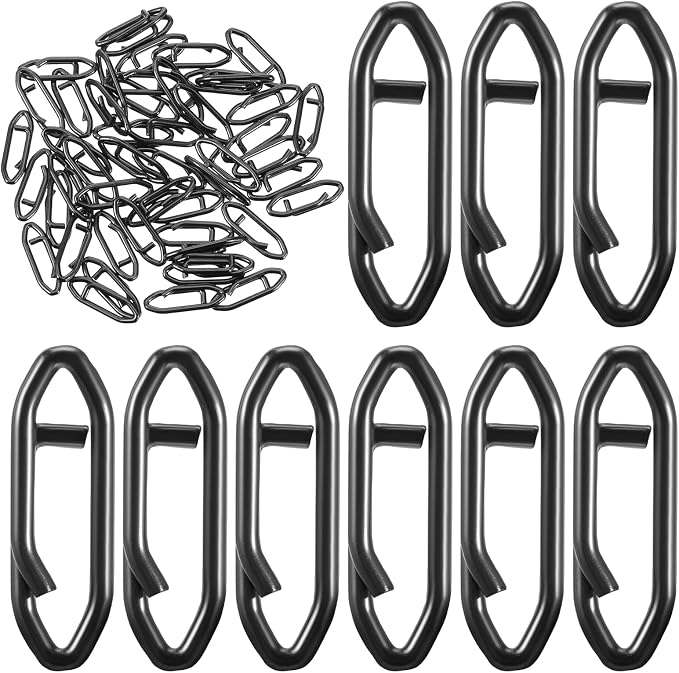 50 Pack Speed Clips for Fishing Lures, 25LB High Strength Fishing Speed Clips 304 Stainless Steel Quick Clip Lure Connectors for Freshwater and Saltwater Crankbait Tackle Snaps Power Snap Clip