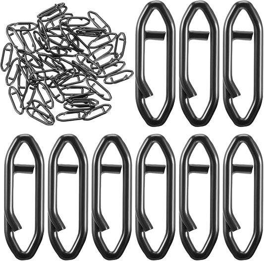 50 Pack Speed Clips for Fishing Lures, 25LB High Strength Fishing Speed Clips 304 Stainless Steel Quick Clip Lure Connectors for Freshwater and Saltwater Crankbait Tackle Snaps Power Snap Clip