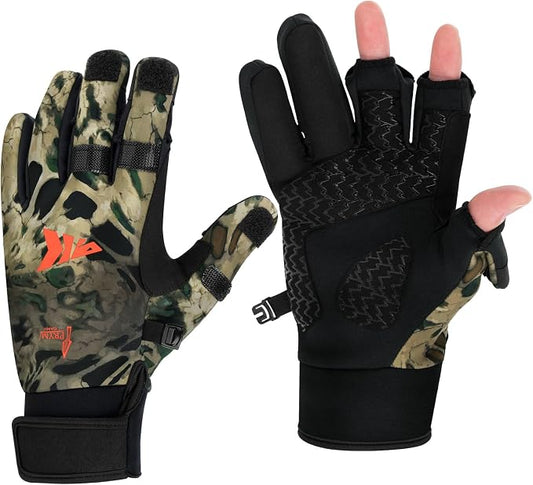 KastKing Mountain Mist Cold Winter Weather Fishing Gloves for Men and Women - Ideal for Ice Fishing, Photography, or Hunting