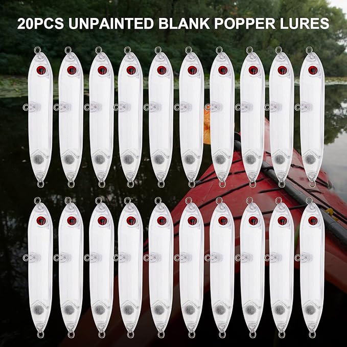 10pcs/20pcs Fishing Blanks Lures Kit Fishing Topwater Unpainted Swimbait Unpainted Crankbaits Hard Baits DIY Lure for Bass Salmon Trout Saltwater and Freshwater