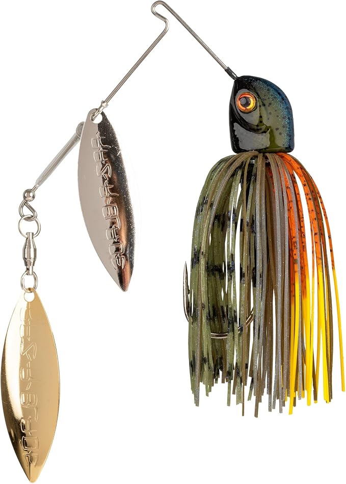 Strike King (TGBDWEL34-234) Tour Grade Bottom Dweller Spinnerbait Fishing Lure, 3/4-Ounce, Size 5/0 Hook, Tandem Raz-R Blade High RPM Blades, Hand-Tied Skirt, Bluegill