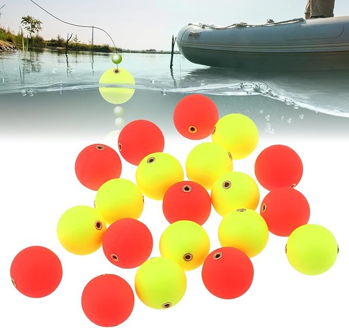 20pcs Fishing Bobber Foam Slip Bobbers, Slip Foam Floats Fishing Float, Buoy Floats Rig Stoppers for Crappie Trout Bass Panfish Walleyes