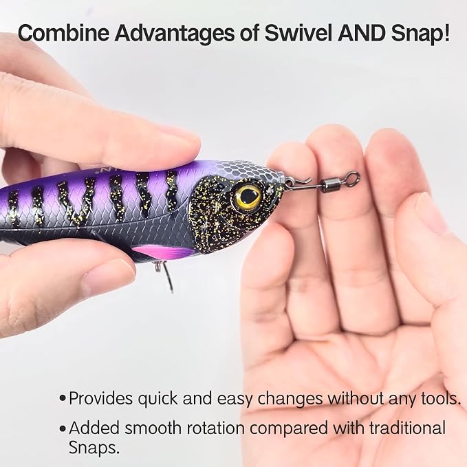 EUPHENG Micro Fishing Connector Tackles, Lightweight High Strength Fly Swivels Snaps to Reduce Line Twist for Fly Fishing Flies Tippet Leaders