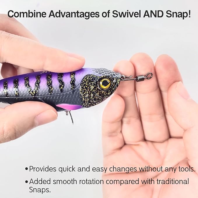 EUPHENG Micro Fishing Connector Tackles, Lightweight High Strength Fly Swivels Snaps to Reduce Line Twist for Fly Fishing Flies Tippet Leaders