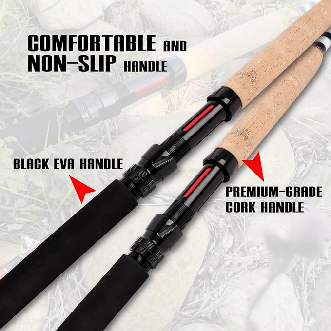 Fiblink Catfish Fishing Rods 7'6"/8'/9'/12' Catfish Pole 1 Piece/2 Piece Portable Travel Cat Catfishing Casting Rod (Medium Heavy/Heavy/Extra Heavy)