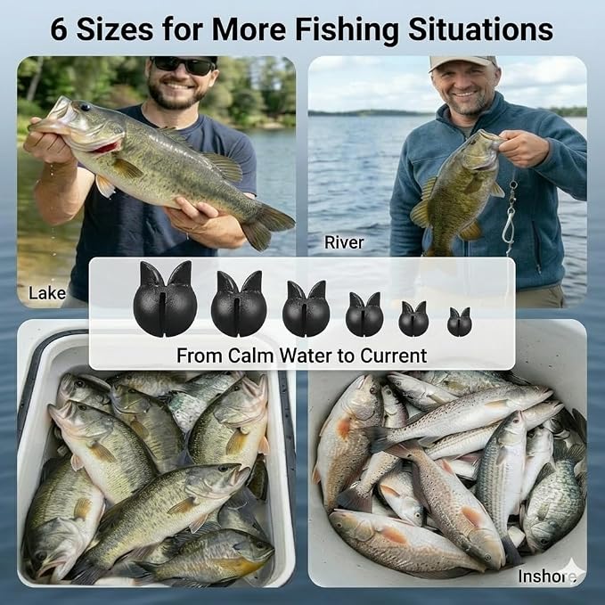200/350 Pcs Premium Split Shot Fishing Weights Sinkers, Removable Leakproof Fly Fishing Split Shot for Freshwater & Saltwater， Bass Trout Circular Accessories - 5/6 Sizes