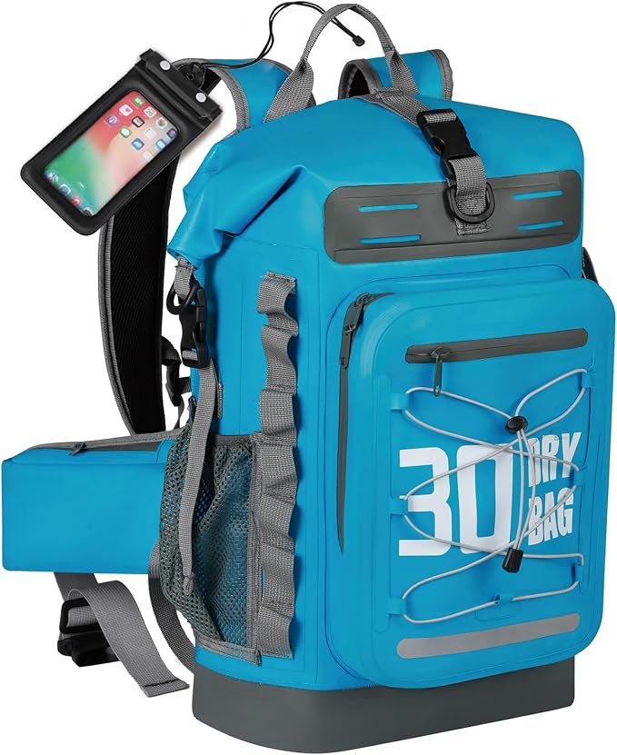 MORXPLOR Dry Bag Waterproof,5L/10L/20L/30L/40L/55L Roll Top Dry Bag Backpack with WaterProof Phone Case for Swim,Kayak