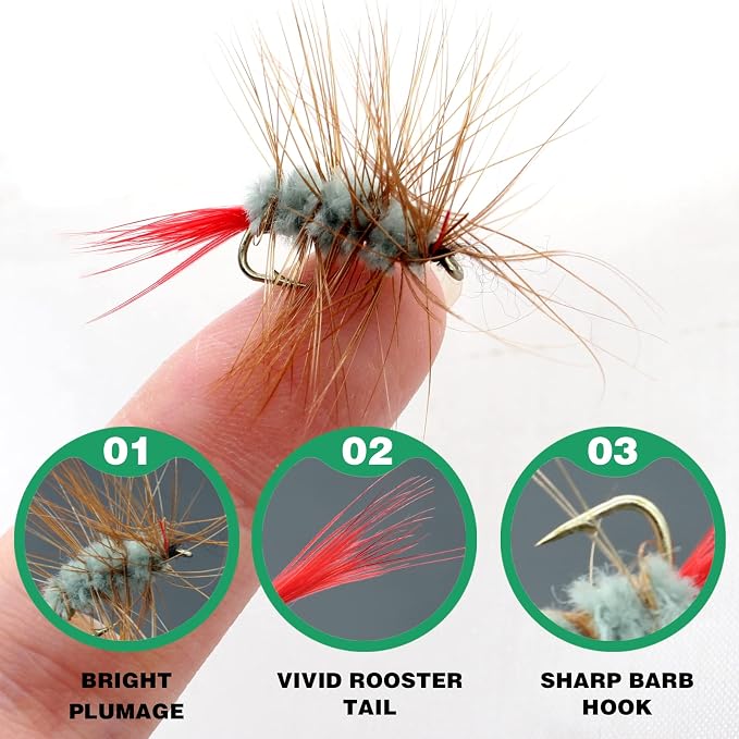 Fly Fishing Poppers, Topwater Fishing Lures Bass Crappie Bluegill Sunfish Panfish Trout Salmon Perch Steelhead Flies for Fly Fishing Bass Panfish Bluegill Trout Salmon
