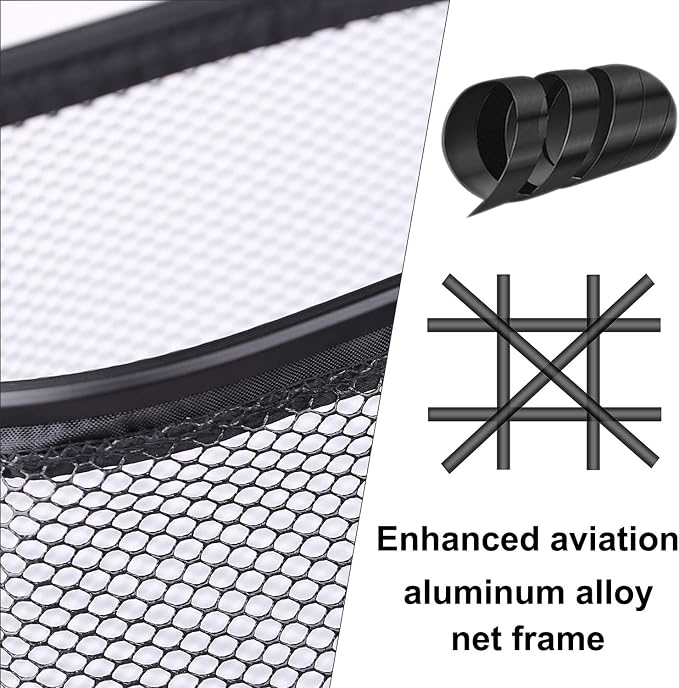 PLUSINNO Fly Fishing Net, Bass Trout Landing Net, Folding Fishing Nets Fresh Water, Safe Fish Catching or Releasing