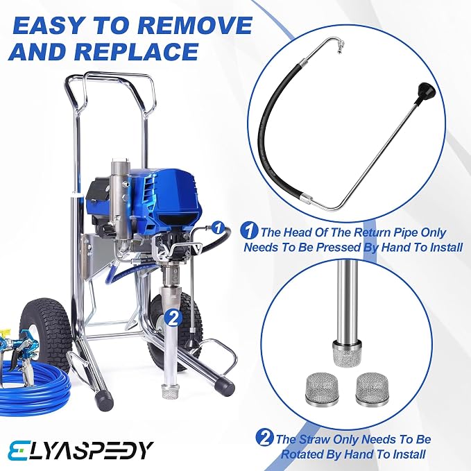 2026 New Stainless Steel Suction Hose and Reflux Line Sets,Complimentary 2 Filter,Compatible With Graco 695 795 3900 1095 1595 5900 7900 Airless Spraying Machine,Airless Paint Sprayer Accessories