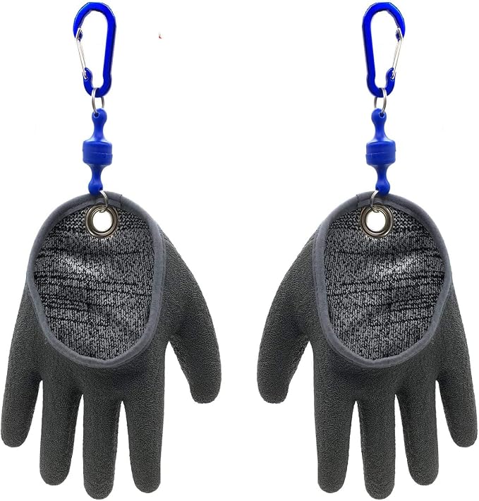 Inf-way Fishing Glove with Magnet Release, Fisherman Professional Catch Fish Gloves Cut&Puncture Resistant with Magnetic Hooks Hunting Glove