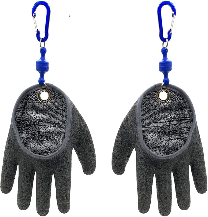 Inf-way Fishing Glove with Magnet Release, Fisherman Professional Catch Fish Gloves Cut&Puncture Resistant with Magnetic Hooks Hunting Glove