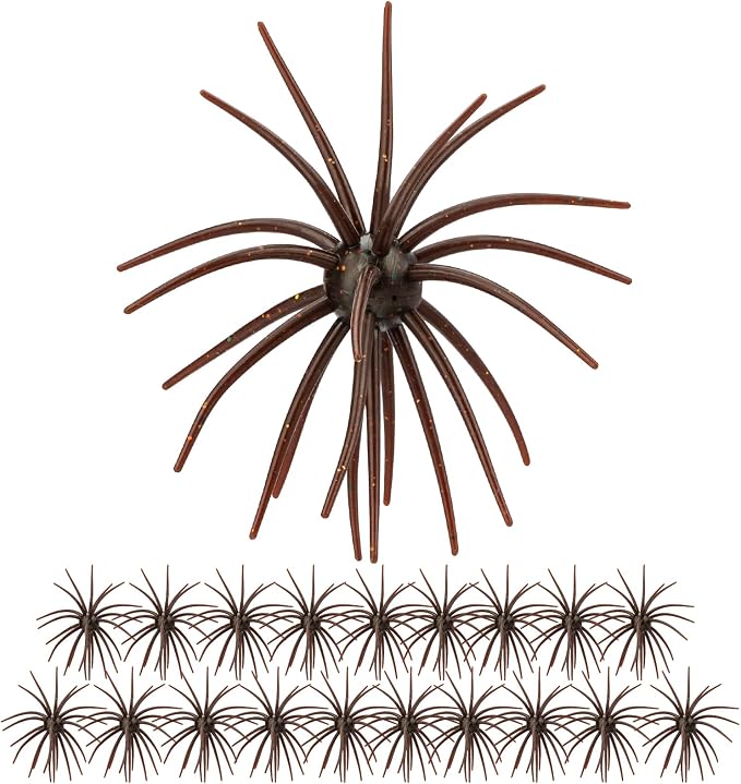 QualyQualy Sea Urchin Soft Lure, Super Durable Tentacle Creature Lure for Bass Pike Trout Fishing Easy Catch Saltwater Freshwater Soft Lures TPE Material