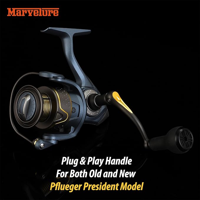 Foldable Power Handle Compatible for Pflueger President, President XT 20-40 Spinning Fishing Reels (Not for President Lock Type or President 6920-6940 Series)